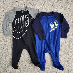 Under Armour Kids One Piece Footie - Blue and Navy